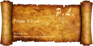 Popp Liza névjegykártya